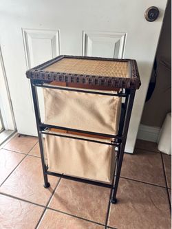 Wicker and metal Dresser 14”D X 16”W 26”H