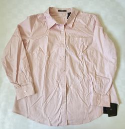 Liz Claiborne Woman’s Button Up Shirt Plus Size 16W Pink