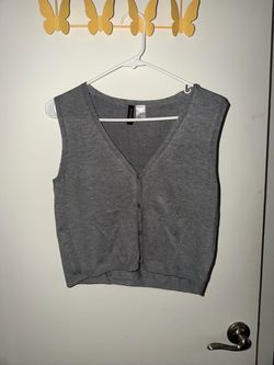 h&m grey vest - s
