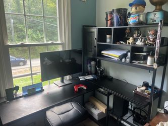 L shaped desk with hutch