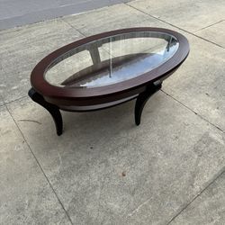 Wooden Glass Coffee Table 