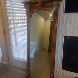 Antique Carved Hall Mirror 