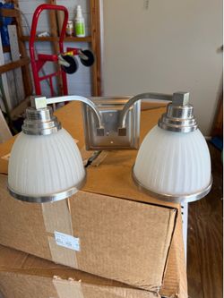 Stainless Two bulb light for bathroom