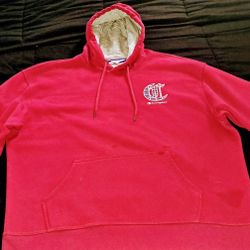 Champion Reverse Weave Hoodie XL Sweatshirt Logo Maroon Red 