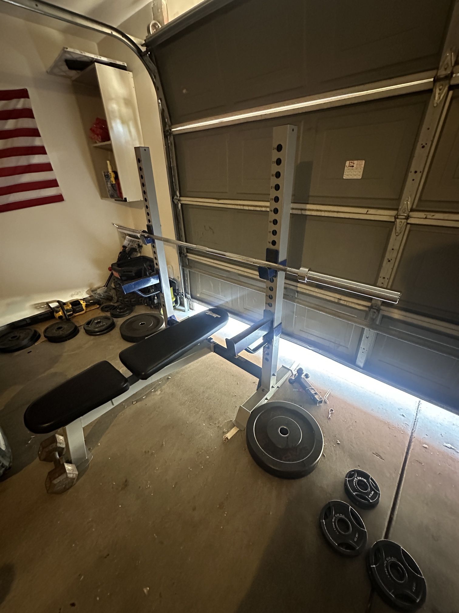 Bench Press And Arm Curl Station (No Weights)