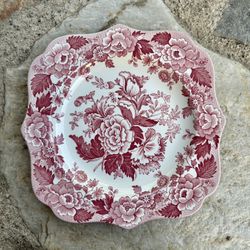 🌺 Spode Archive Collection “British Flowers – Poppy” Plate (Rose/Mauve)