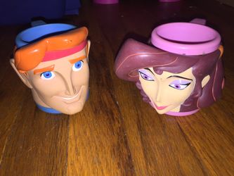 Disney Hercules megara plastic cup 3D vintage