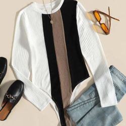 Long Sleeve Striped Bodysuit