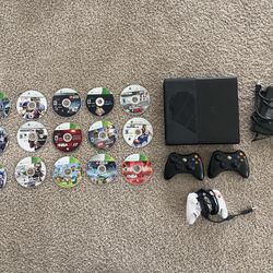 Xbox 360 With 15 Games and 3 Controllers