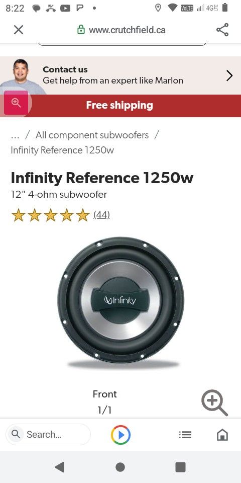 Reference 1250w Infinity Reference 1252w Speaker Infinity