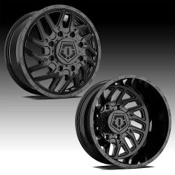 Dually Set of 6 Wheels TIS 22x8.5 8x165.1 Black