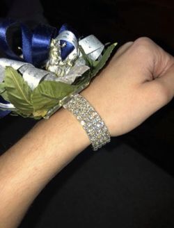 Prom flower corsage bracelet and beads