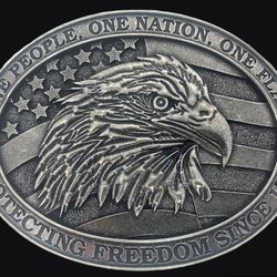 Western Style Patriotic Eagle Belt Buckle 