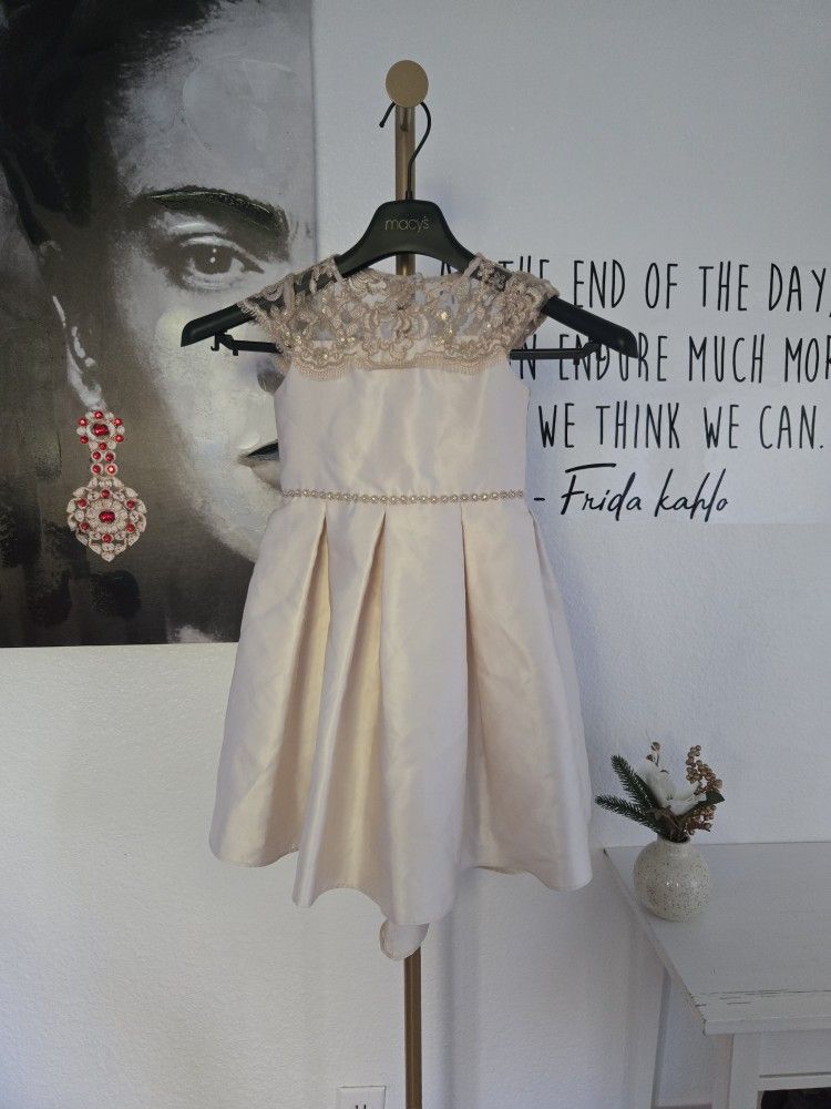 Rare Editions Elegant Cream Lace Kids Dress Size 6