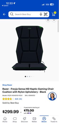 Razer Freyja Sensa HD Haptic Gaming Chair Cushion