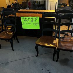 Beautiful Table With Kitchen Hutch And Six Chairs