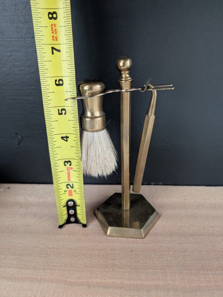 Vintage Brass Shaving Vanity Kit