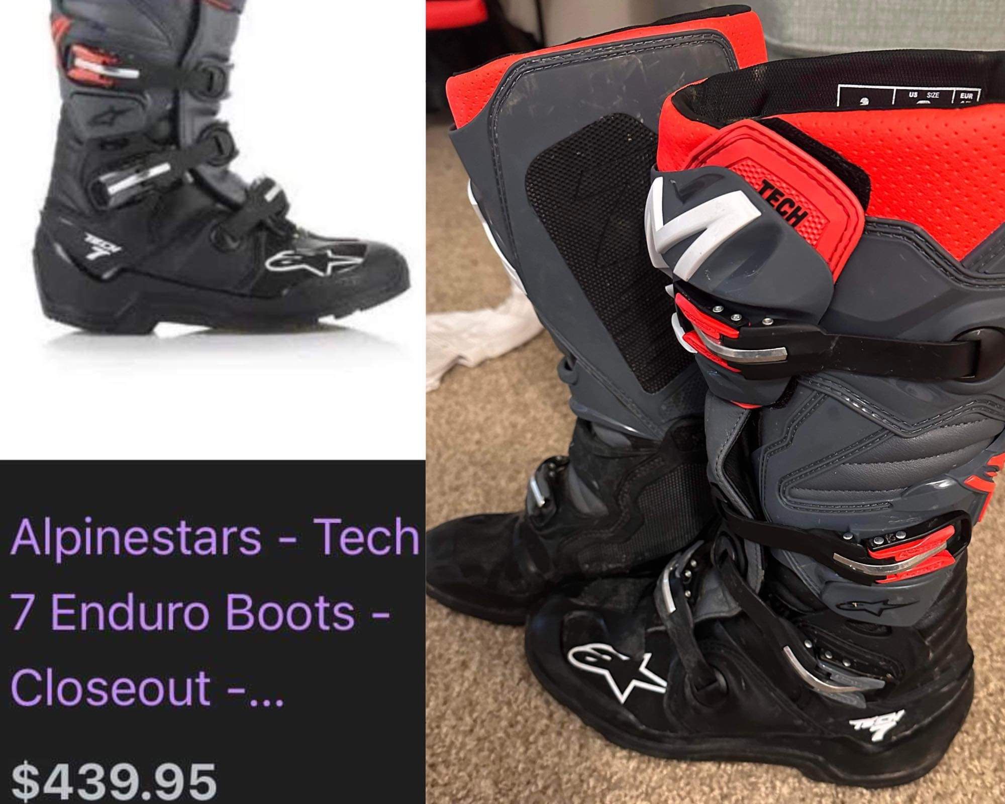 alpinestars tech 7 size 9