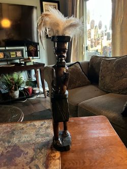 Hand-Carved Wooden African Tribal Figure