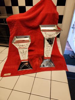 Vintage Mirror Candle Holders