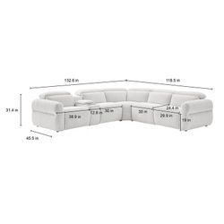 Monroe 6-piece Fabric Power Reclining Sectional with Power Headrests  Retail price: $2,600 Our price: $1,199