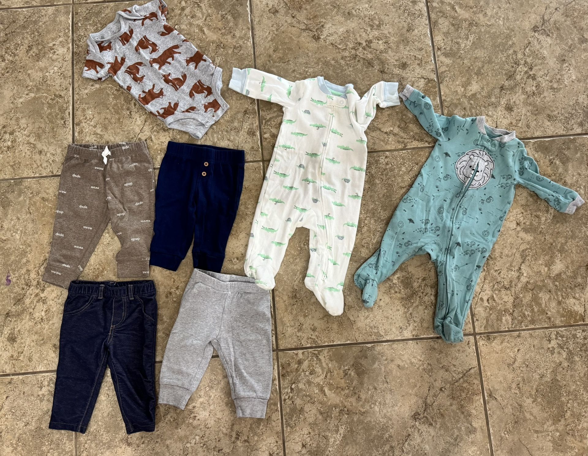 Carter’s Baby Boys Clothes Lot 6 Months Pants, Pjs, And Onesie
