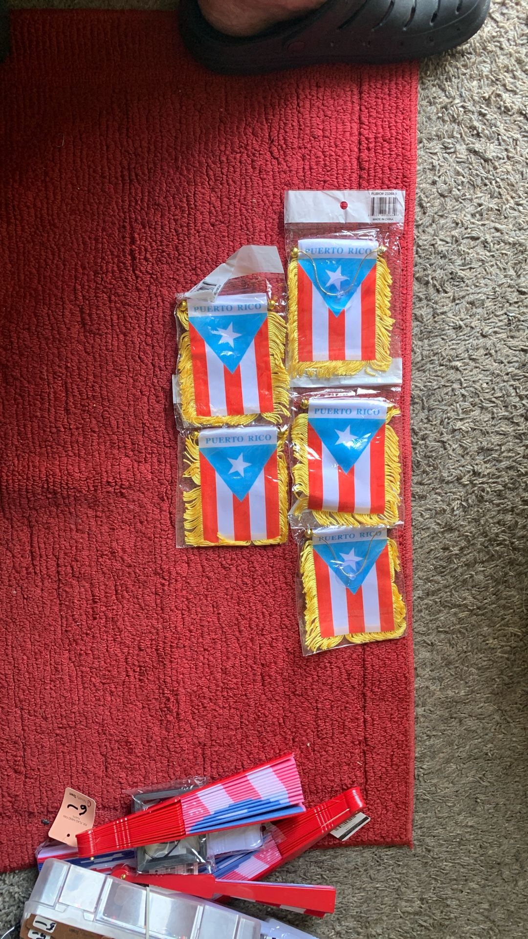 New. Puerto Rico flag one of your car window.