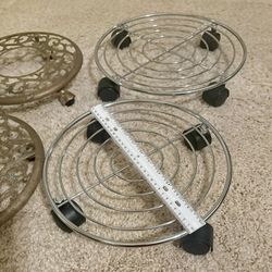 2 Plant Caddies Chrome NEW