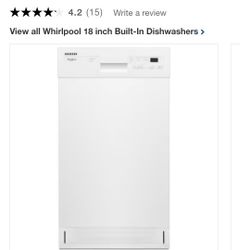 Whirlpool Dishwasher 18" New