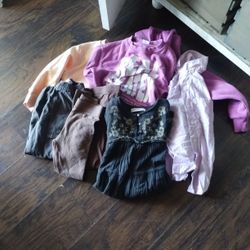 Zara Clothes Size 6 And 7 T 3 Sweaters 2 Leggings 1 Jogger Pants And A Dress And A Button Down Shirt 