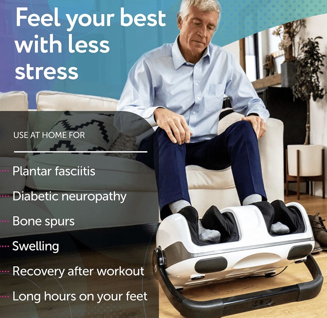 Máquina de masaje de pies Masajeador Shiatsu para pies cansados/Cloud Massage Shiatsu Foot Massager Machine -Increases Blood Flow Circulation, Deep Kn