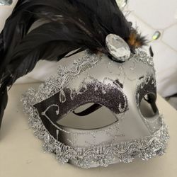 Black And Silver Masquerade Mask