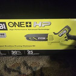 Ryobi 8" 18v compact pruning  chainsaw kit