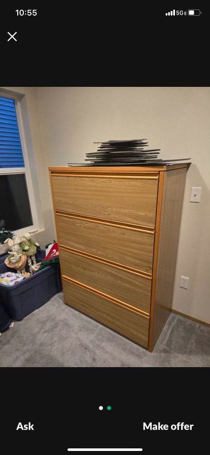 Large Wooden File Cabinet