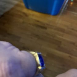 men’s diamond and blue topaz 