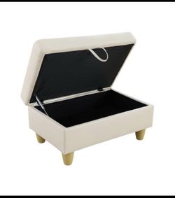 New Other UOCFYK White Storage Ottoman Bench With Hinged Lid, 35" x 23" x 17"