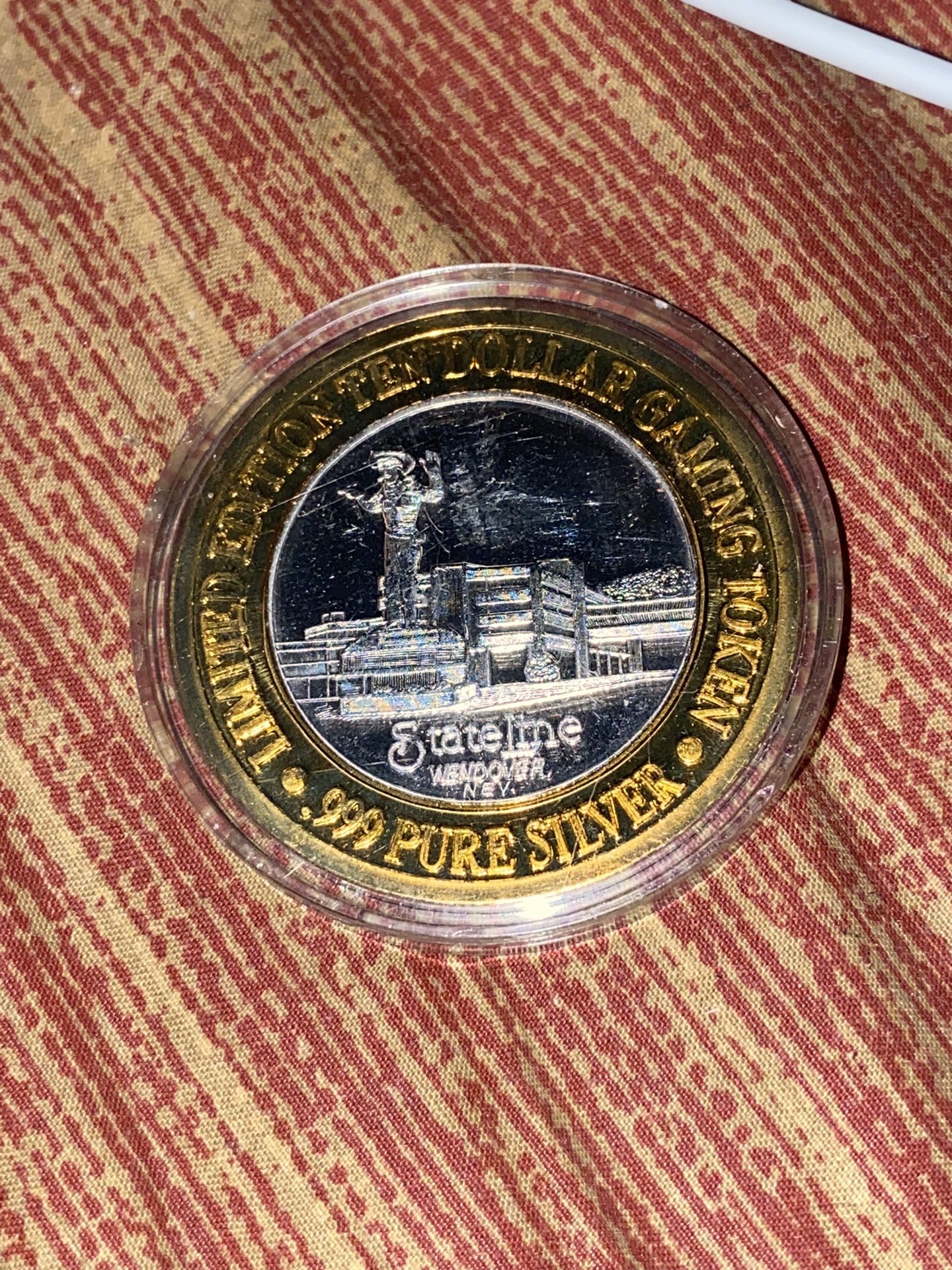 Limited Edition Ten Dollar Gaming Token - .999 Fine Silver - State Line Casino
