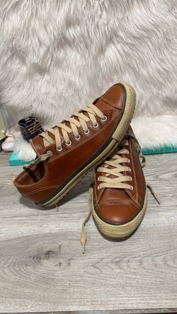 Converse All Star Low Top Brown Leather Sneakers Men's 9 Shoes Model 126814C