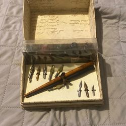 Vintage calligraphy Wooden dip pen set 