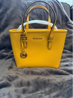 Yellow Michael Kors Purse w/ Crossbody Strap