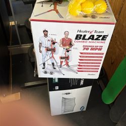 Pitching Machine, Batting Tunnel, and Balls
