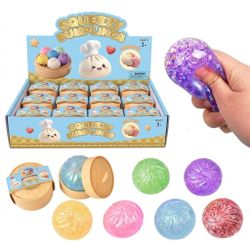 Mini Dumpling - Rainbow Glitter Pectin Filled Squish Squeeze 5cm Buns!