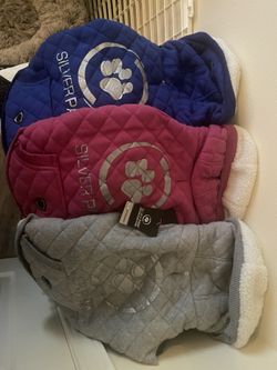 Silver paw quilted dog jacket XL
