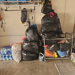 9 Bqgs Of Clothes, Shoes, Bags