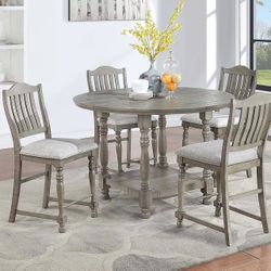 COUNTER HEIGHT DINING TABLE WITH 4 CHAIRS 
