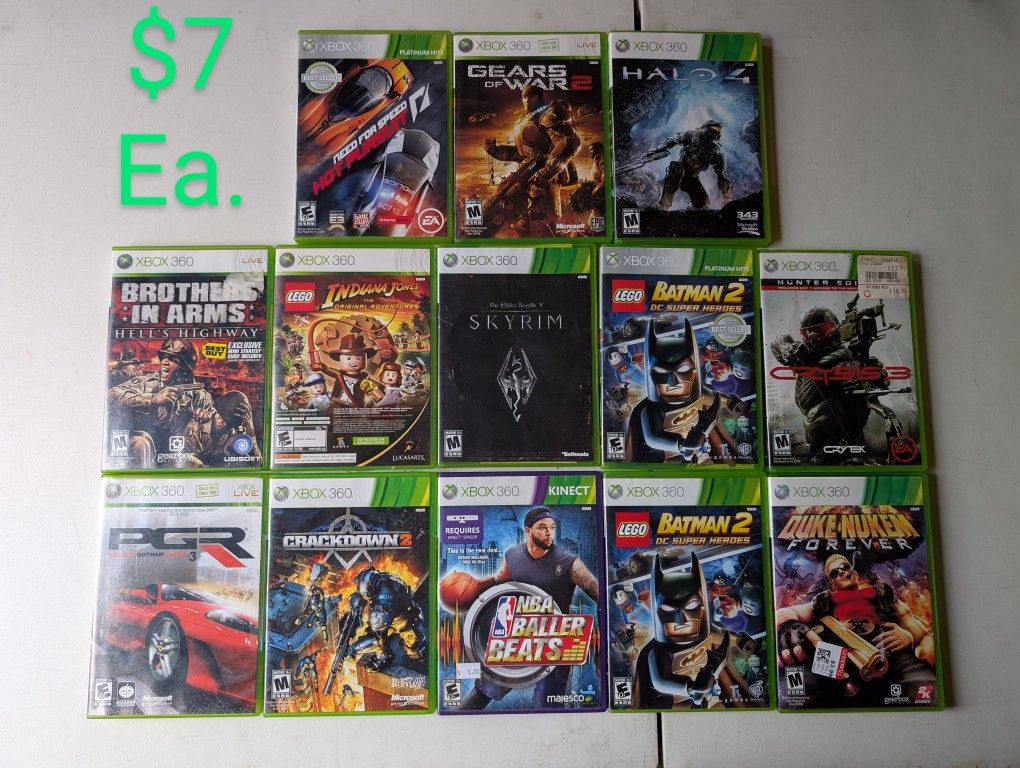 Xbox 360 Games $7 Each