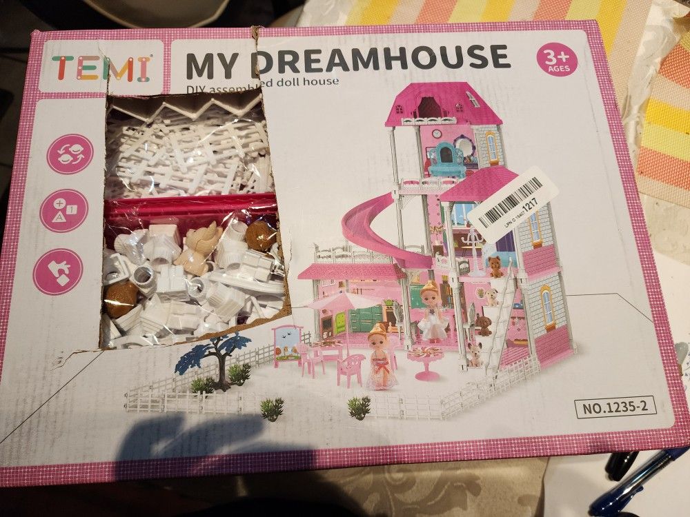 TEMI Dream Doll House Girls Toys - 3 Stories 6 Rooms Dollhouse