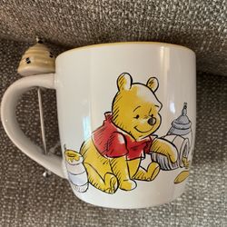 Disney Winnie The Pooh Mug W/ Honey Stirrer Attached