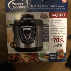 Power Cooker 6-Quart 8-in-1 Digital Pressure Cooker