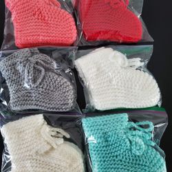 Baby Socks Hand Knitting  Foot Warmers Size  6 -12 month  $12 each